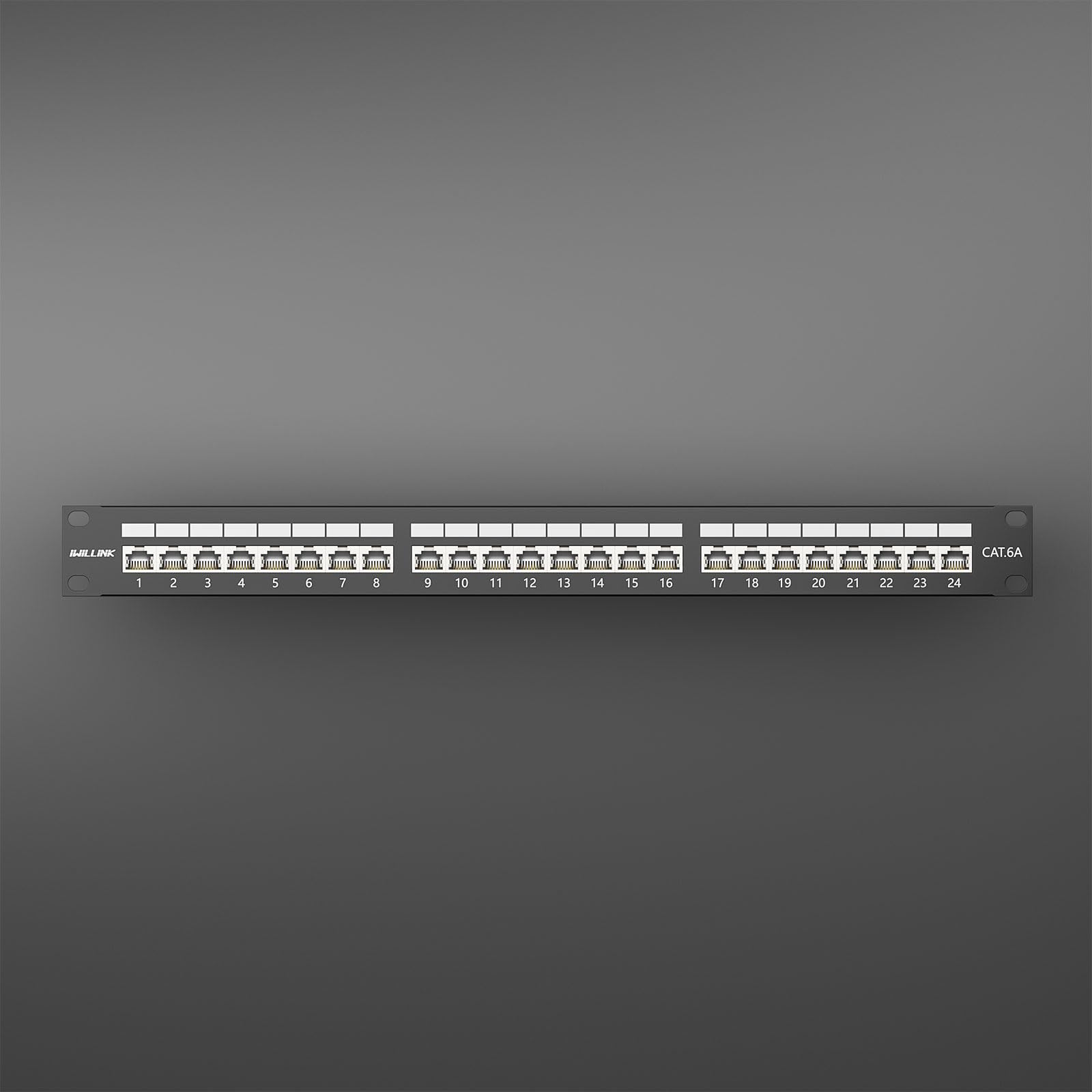 iwillink CAT6a panel krosowy 24 porty ekranowane gniazdo RJ45 LSA panel rozdzielający