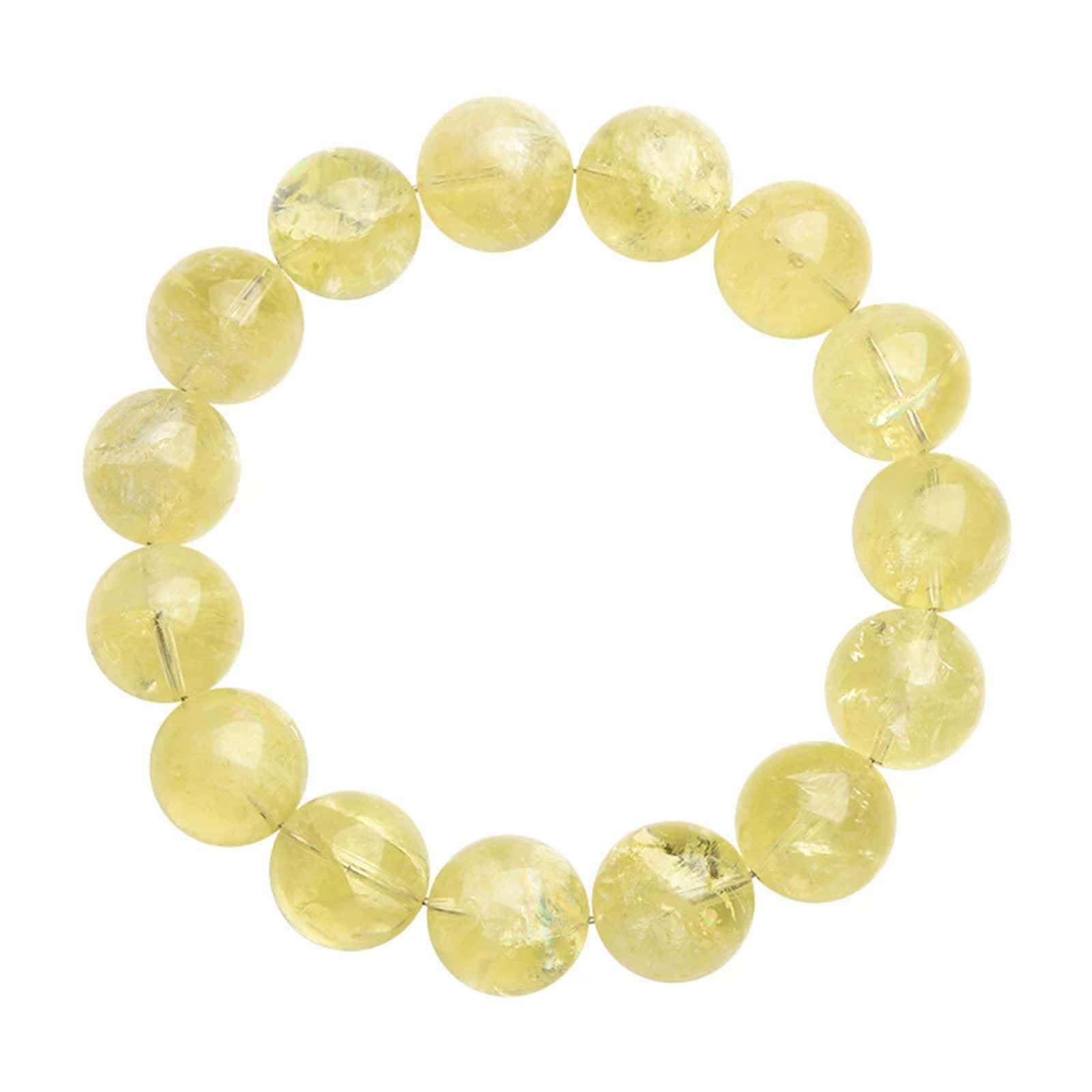 Pulsera de Cuentas Redondas de Citrino Natural de Grado 6A