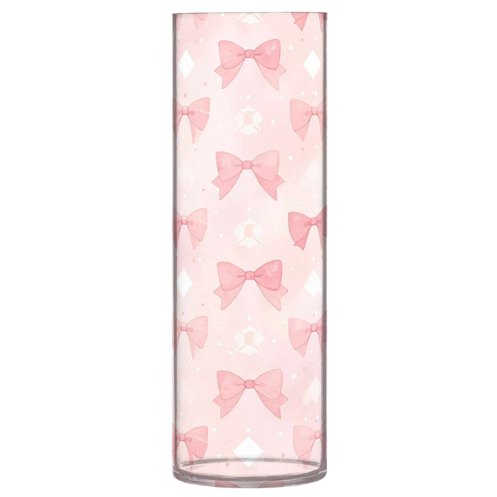Vase nœud rose en plastique incassable pour bouquet de fleurs stable
