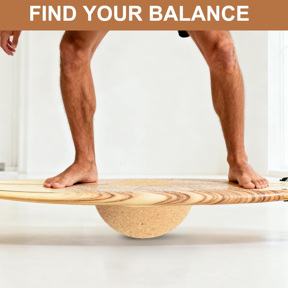 Balance Board Halbkugel Kork Halbkugel Balance Board 15cm Durchmesser 7cm Höhe, Gleichgewichtstrainer, Fitness Balanceboard Erwachsene & Kinder für Reha-Geräte Fitness Yoga Pilates Hilfsmittel
