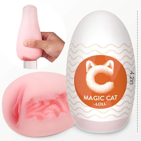 Magic Vagina Egg Male Masturbator, Acmeros Portable Pleasure Pocket Pussy Stroker with 3D Realistic Textured Sleeve Ultra Soft Stretchy Male Masturbator Cup,Blowjob Adult Male Sex Toys for Men