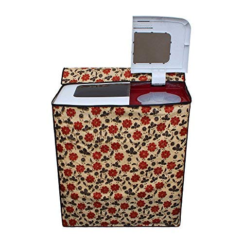 Lithara PVC Top Load Semi Automatic Washing Machine Cover For 6 kg, 6.2 Kg, 6.5 Kg, 7 Kg | Size : 58.4 x 58.4 x 88.9 Cm | (Multicolor Design50)