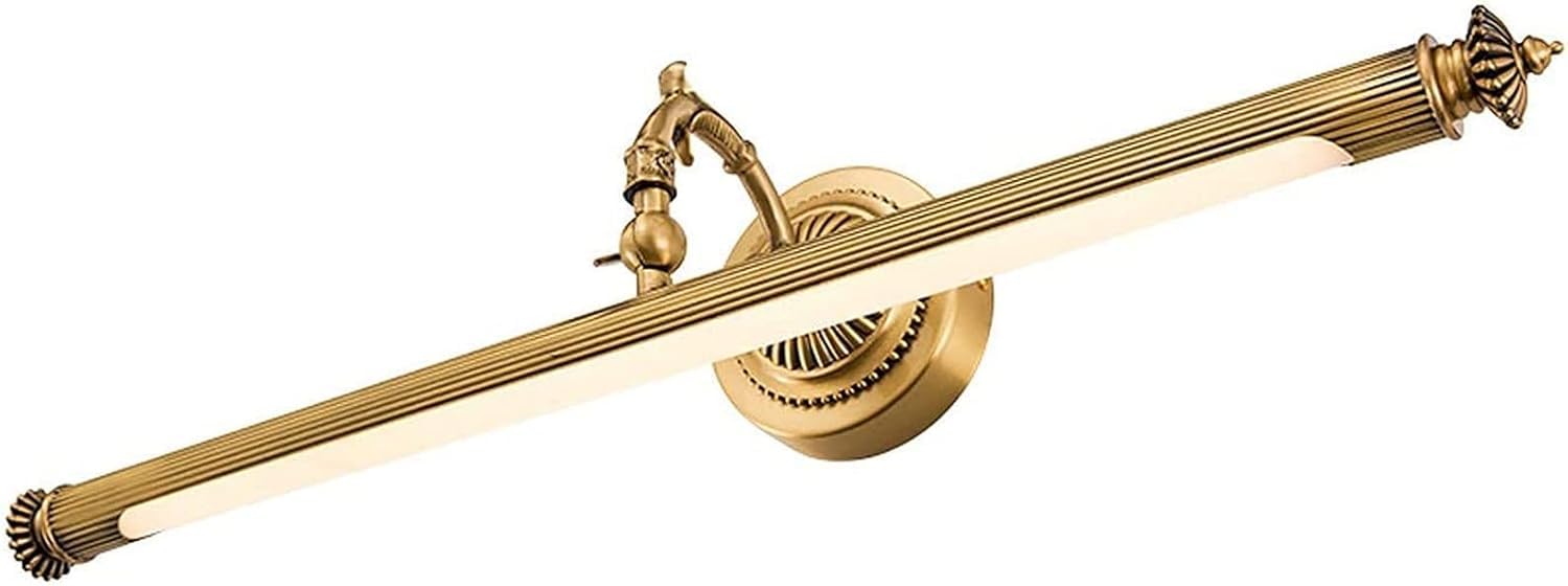 HPTHLY Wall Sconces, Mirror Light Led Vintage Light,Retro Bathroom Brass Waterproof Lamp Bath Adjustable Front Makeup Lights (One Color-48Cm 7W)