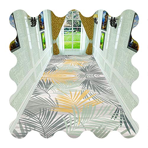 Tapis couloir 3d motif feuille plante moderne sur mesure 1.4x7m - 2