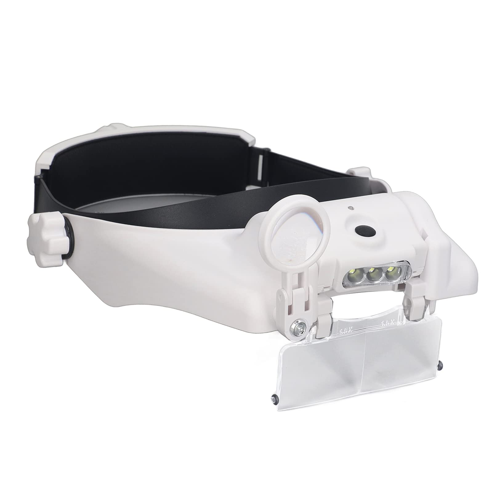 Loupe Frontale à LED avec 3 Lumières LED Loupe à Bandeau Mains Libres Rechargeable 2.0X 、 2.5X 、 3.0X 、 3.5X