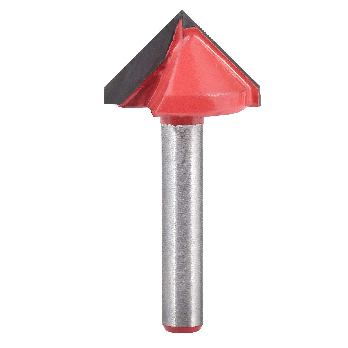 KATUR punta per router con scanalatura a V in metallo duro con gambo da 6 mm, per incisione CNC, fresa per utensili per legno (codolo 6 mm larghezza 22 mm 90 gradi)