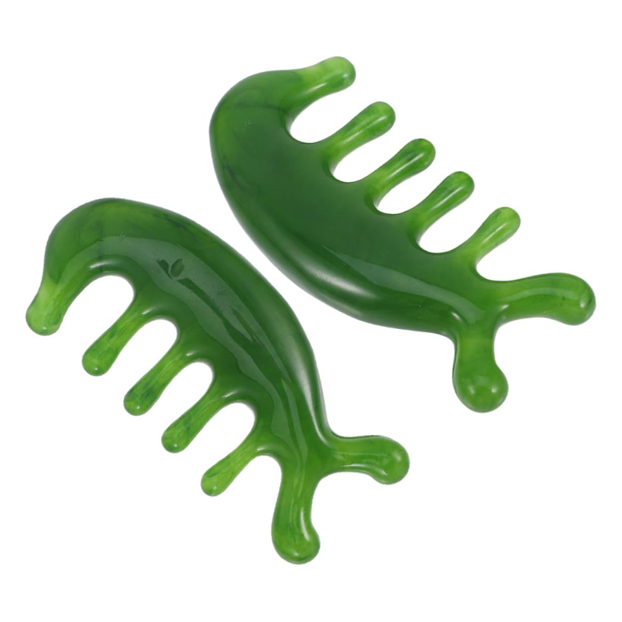 SHERCHPRY 5 Series Peine De Masaje Del Cuero Cabelludo Básico Peine De Masajes Para Piel De Cuidado Del Cabello De Acupuntura De Anchos Jade Verde 2 Piezas X 5