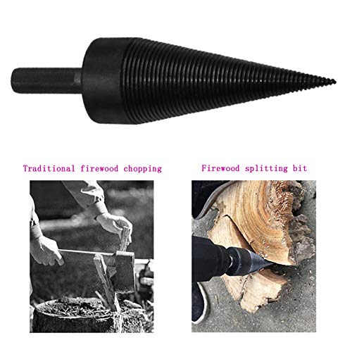 Creative-Idea Firewood Wood Log Splitter Drill Bit 45mm Screw Cone Hammer Drill Accessories Home Outdoor Camping Farms