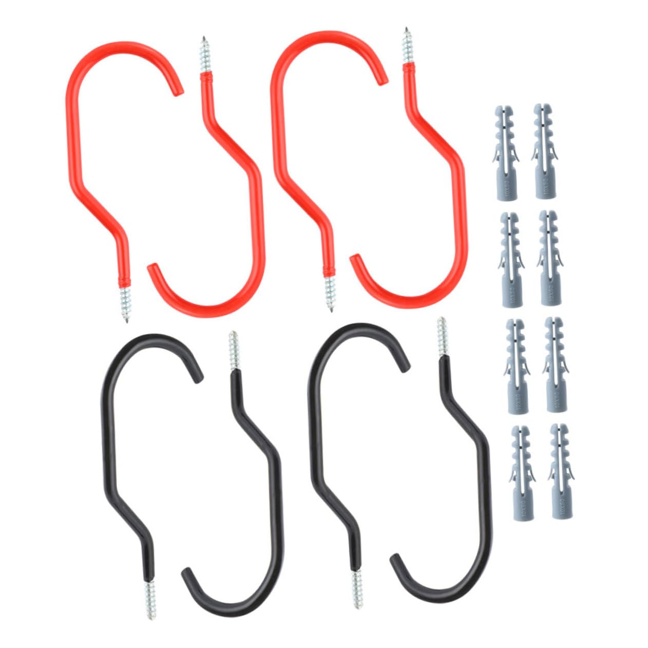 NULYLU 16 Pcs Bike Wall Hooks Heavy Duty Storage Hanger for Indoor Garage for Organizing Bicycles Tools and Ladders Designed for Easy Mounting and Reliable Performance