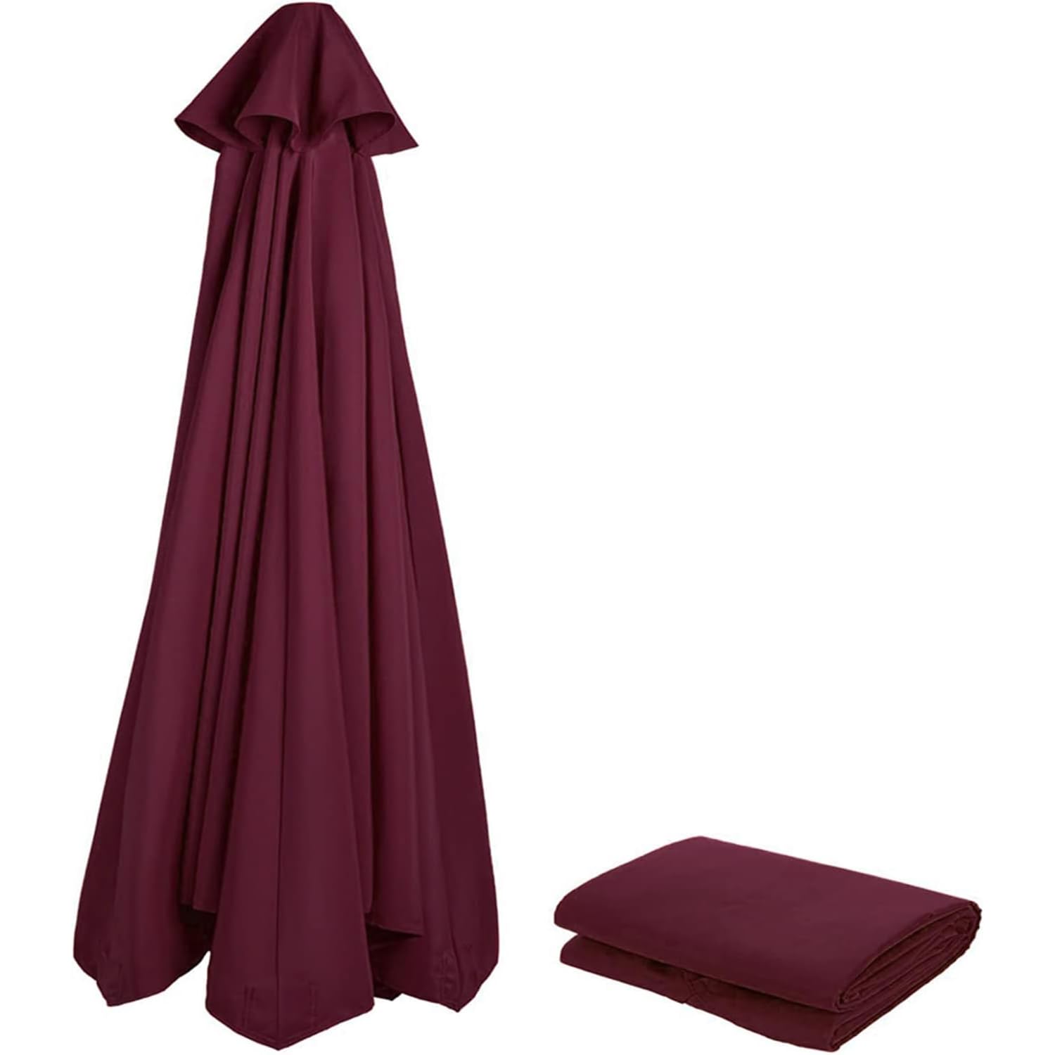 Copertura di ricambio per ombrellone, 270 cm, 6 puntoni, protezione UV 80, tessuto antivento, per spiaggia, patio, giardino, baldacchino da esterno (bordeaux, compatibile con 2 m-3 m)