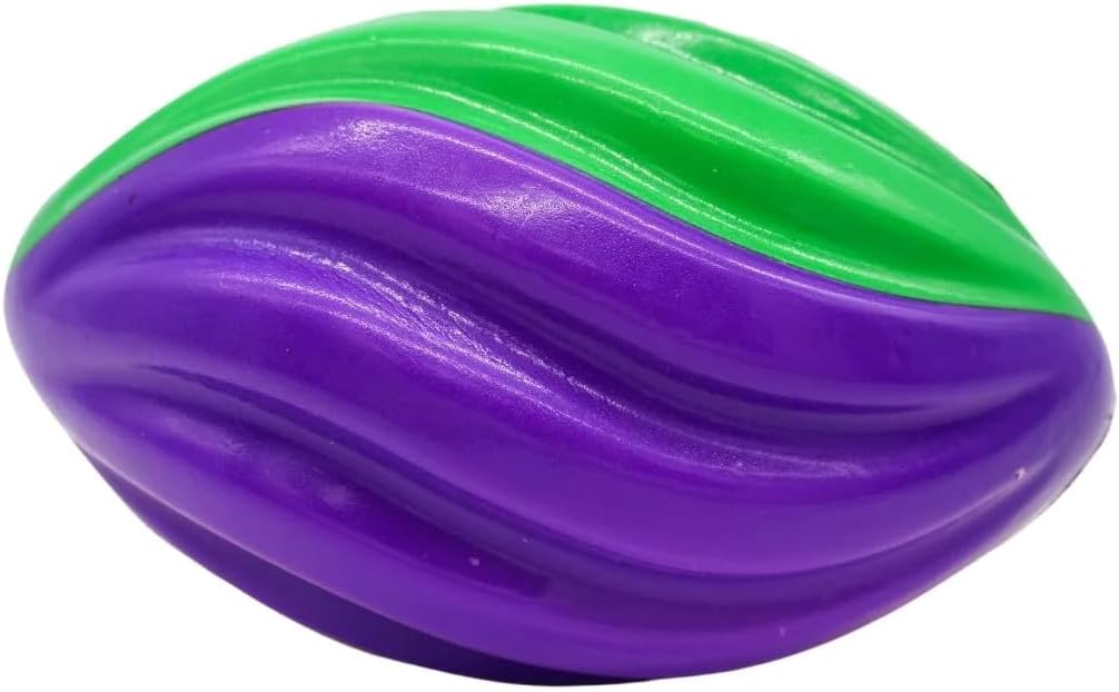 Mardi Gras Spot 7" Purple, Green and Yellow Tri-Color Foam Football (Sack of 40)