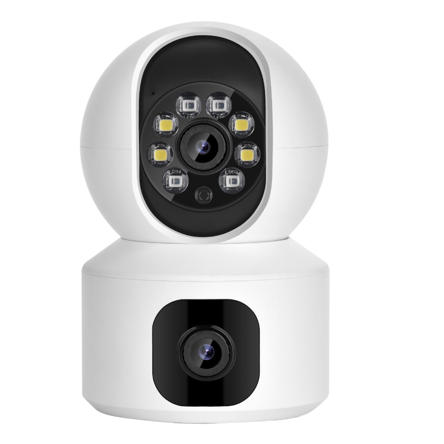 LIFEBOX WOWI Caméra intérieure WiFi Double Objectif Surveillance Domicile, Blanc