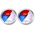 BBQ Thermometer Gauge - Charcoal Grill Pit Smoker Temp Gauge Grill Thermometer with Fahrenheit and Heat Indicator (2 Pack)