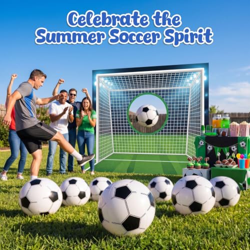 FUTUREPLUSX 8PCS Beach Balls, 12 Inches Inflatable Soccer Ball for Kids Summer Party Favors, Water Games, Hawaiian Tropical Theme Party Decorations - image 5