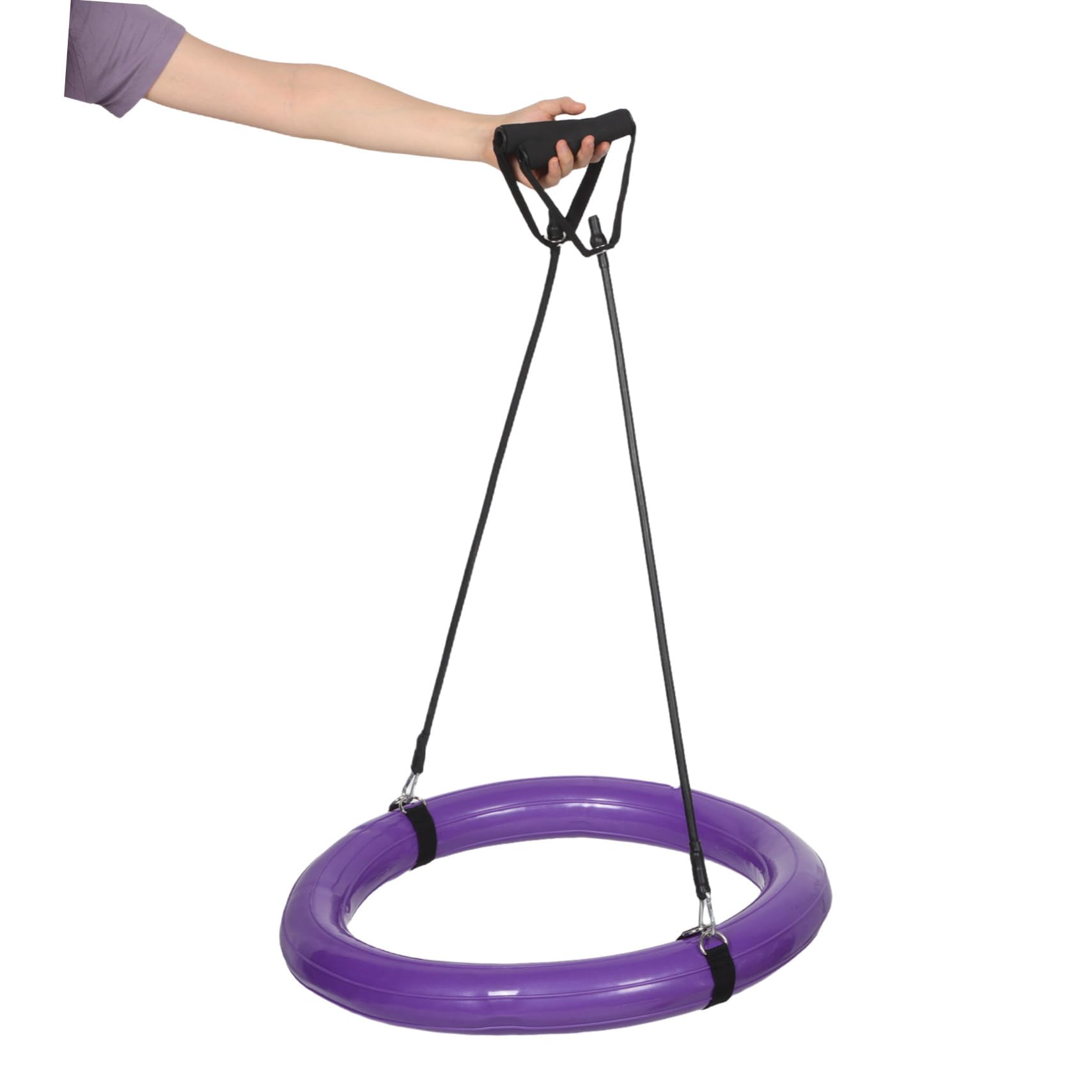 YARNOW Supporto per Palla da Yoga 60cm, Base Fissa Antiscivolo | Pvc Porpora, Impugnatura Integrata, Struttura Ispessita, per Pratica Domestica e Attività All'aperto