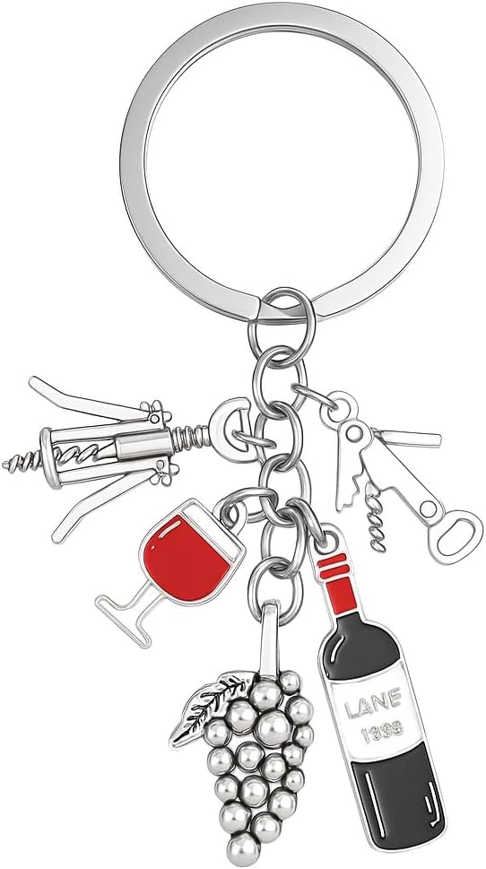 Wine Keychain, Red Wine Keychains Bag Charms for Women