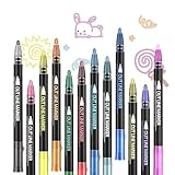 【24 einzigartige Farben】24 glänzende Tintenfarben, die Ihren verschiedenen Anforderungen beim Malen gerecht werden. Zeichnen Sie in leuchtenden Farben, um eine völlig neue Perspektive zu erhalten. Bei der ersten Verwendung fließt die Tinte nach 3-maligem Drücken aus. Mit der einzigartigen robusten Spitze erzeugen Sie glatte, fließende, scharfe Linien mit einer Breite von 0,7 - 2 mm.