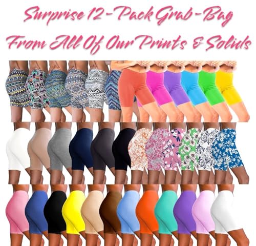 Image of Sexy Basics Womens 12 Pack Cotton Stretch Boyshort Bike Shorts | Yoga, Slip-Short, Boxer-Briefs