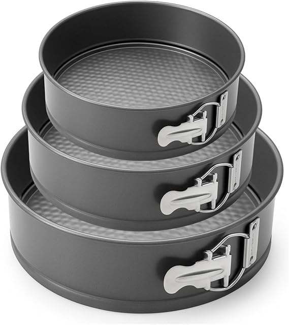 Kit 3 Formas Redondas Com Fundo Removível Assadeira Antiaderente- Forma De Bolo e Torta
