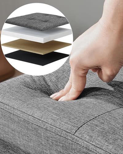 SONGMICS Sitzhocker mit Stauraum, klappbare Sitzbank, 38 x 110 x 38 cm Fußbank, Aufbewahrungsbox, bis 300 kg belastbar, für Wohnzimmer Schlafzimmer Flur, schiefergrau LSF77K