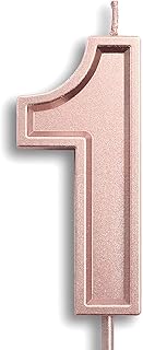 Dollet 3.93â€ Large Rose Gold Birthday Candle Number 1 Cake Candle Topper for Kidâ€™s/Adultâ€™s Birthday Party
