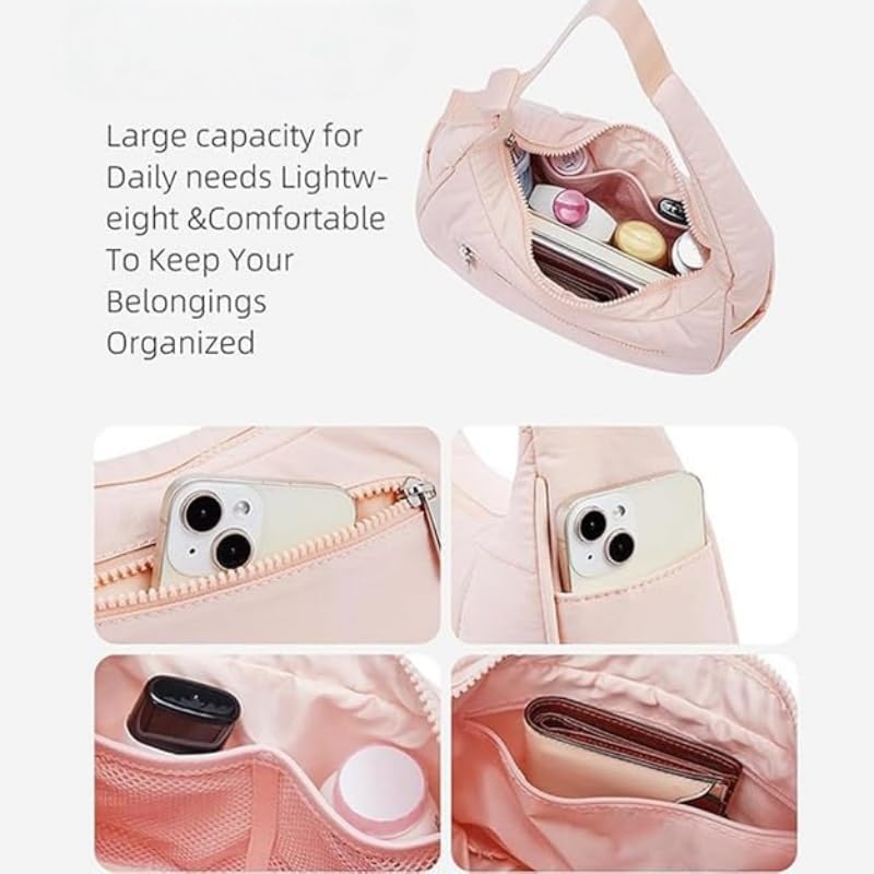 Cute Waterproof Nylon Shoulder Bags, Quilted Handbag with Adjustable Shoulder Strap, Small Lightweight Hobo Handbags4
