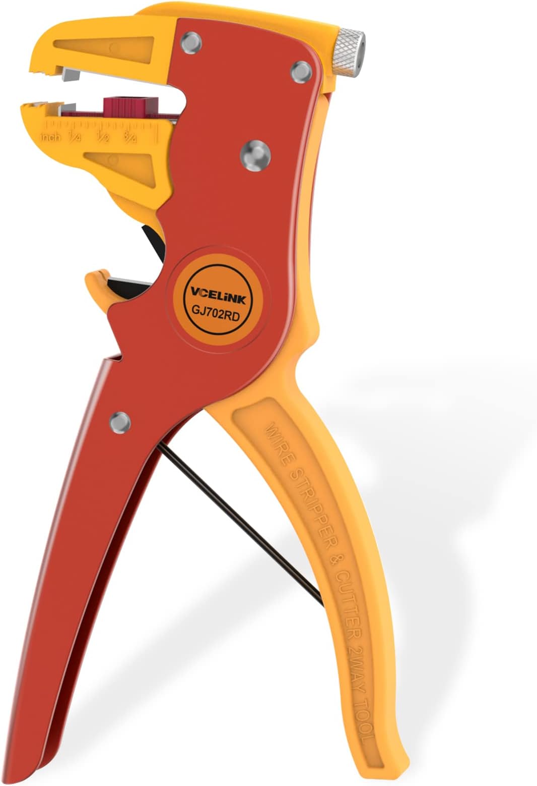 VCELINK Automatic Quickstrip Wire Stripper and Cutter, Professional Quick Strip Wire Stripper, 2 in 1 Adjustable Electrical Cable Wire Stripping Tool&Eagle Nose Pliers (7-Inch), Red