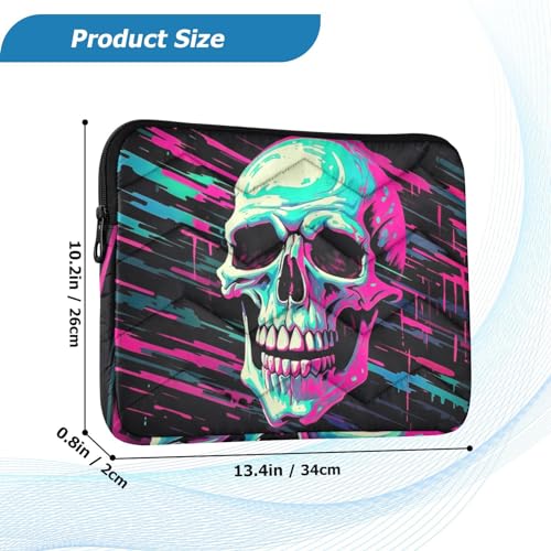 Funda para portátil 13-14 pulgadas impermeable con diseño calavera miniatura 3