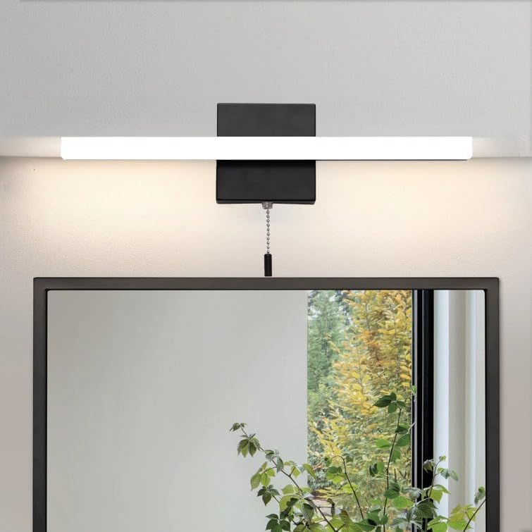 Image of 16 Inch Black Vanity Light Bar with Pull Switch 10W Brightness Ideal for Cabinet Lighting Picture Light and Sink Light for Kitchen and Bathroom Applications Modern Design Efficient Lighting