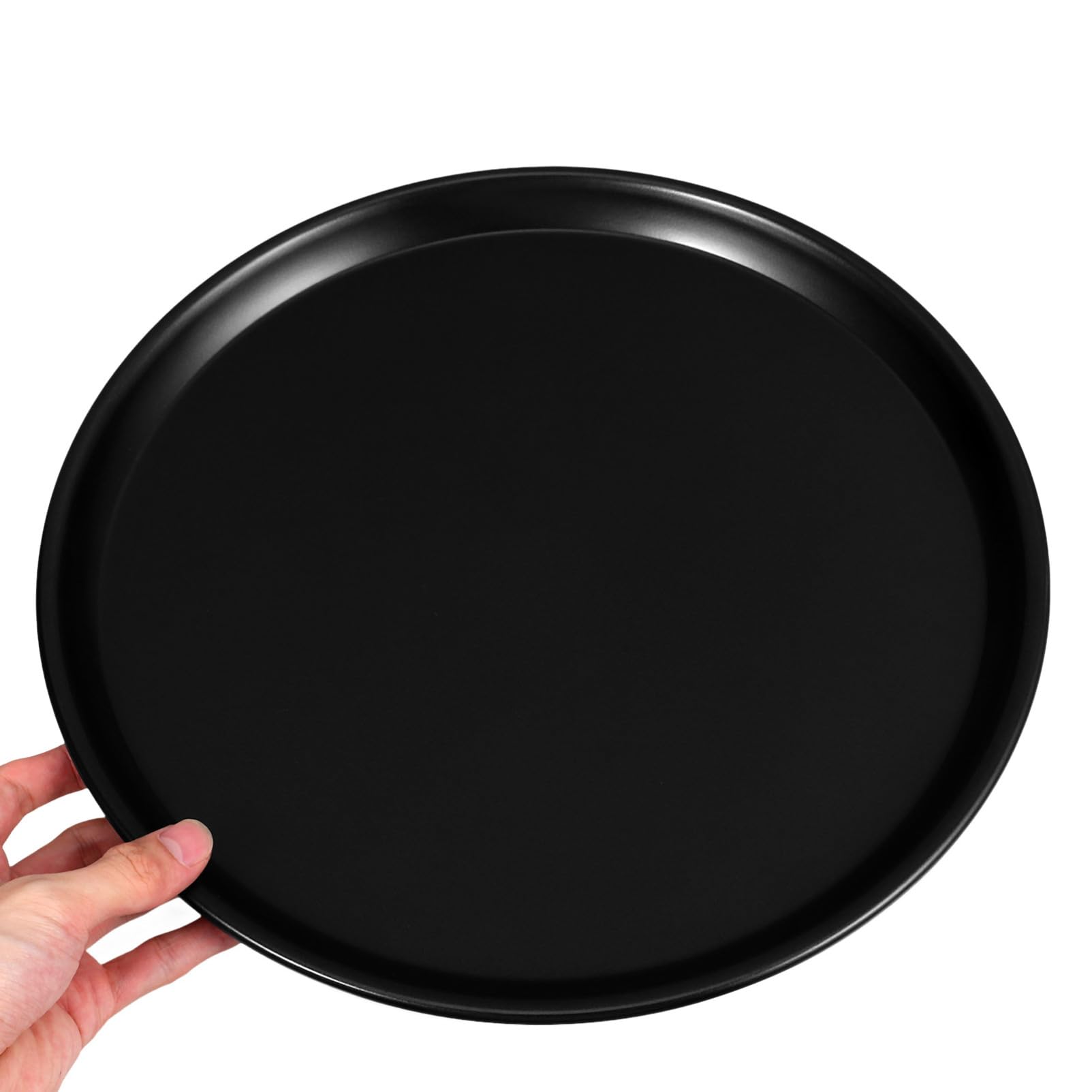 Plat A Four Rond Evercrafting Plateau à Pizza Anti-adhésif Rond En Acier Au Carbone Pour Four à Micro-ondes Noir 23 Cm Plat Rond Four