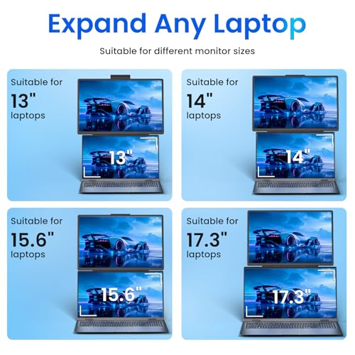 Image of Portable Monitor for Laptop - Laptop Screen Extender HDMI USB C Travel External Display with Stand Gaming Monitor for PC MAC Switch Phone Computer Xbox PS4 /5 - D1