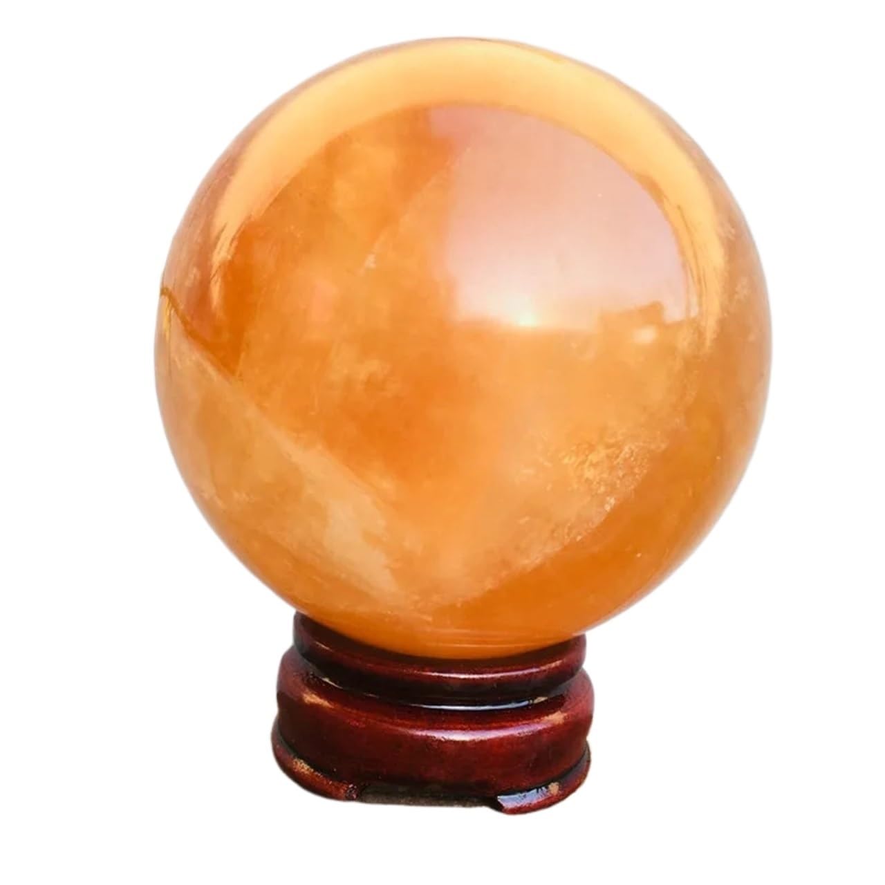 HAOYUNS Beautiful Natural Orange Calcite Sphere Crystal Ball - Chakra Stone for Emotional Balance and Reiki(7cm)