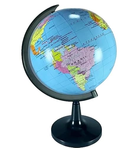 Globo Terrestre Giratorio Mesa Mapa Mundi Político Escolar 14,2 cm Eixo Com Medidor Geopolítico Esco