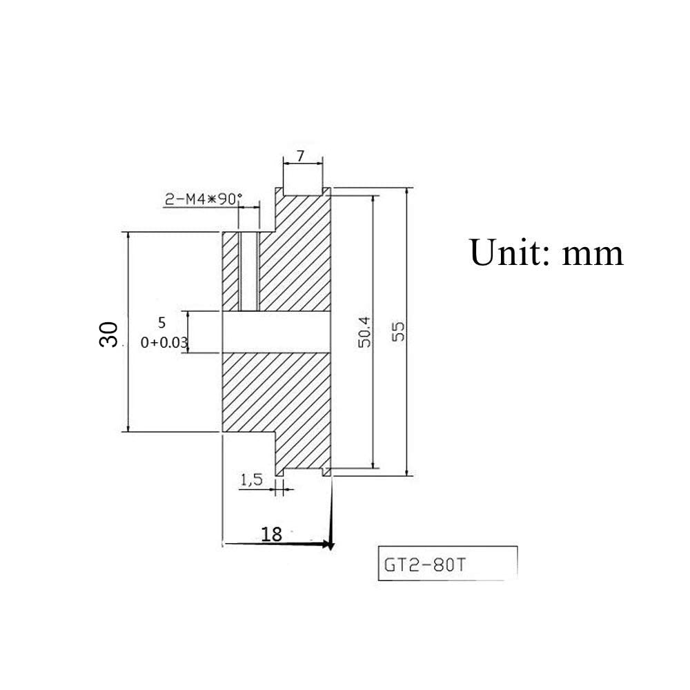 1 zestaw części Corexy Motion GT2 LL-2GT RF otwarte paski 2GT 16T 20T 80T łożyska wału pasowego 188 mm kompatybilne z paskiem do bramy Voron 2,4 Drukarka 3D (wersja 350 mm)