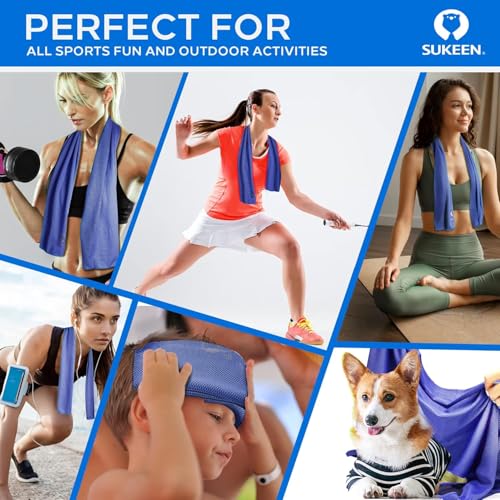Image of KUEN [4 Pack] Cooling Towel (40 inchx12 inch), Ice Towel, Soft Breathable Chilly Towel, Microfiber Towel for Yoga, Sport, Running, Gym, Workout,Camping, Fitness, Workout & More Activities