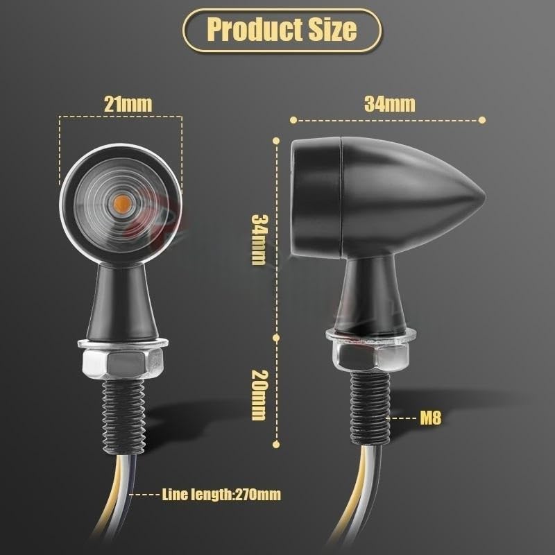 Faro Posteriore Stop Running M8 Luci lampeggianti a LED per indicatori di direzione per moto DRL Ambra Bianco Rosso Luce freno 12V per da cross