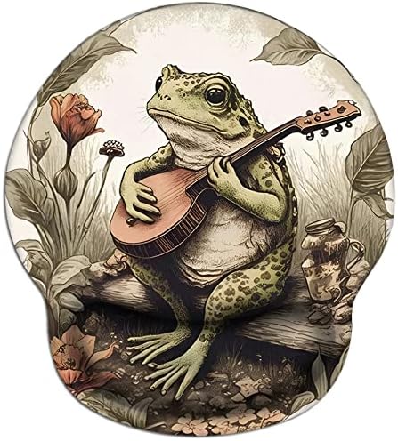 Jakayla Hippie Frog Mouse Pad Wrist Support, Ergonomic Mouse Pad Frog with Non-Slip Rubber Base, Waterproof Smooth Mousepad with Wrist Rest for Women Gaming Working Computers 55C