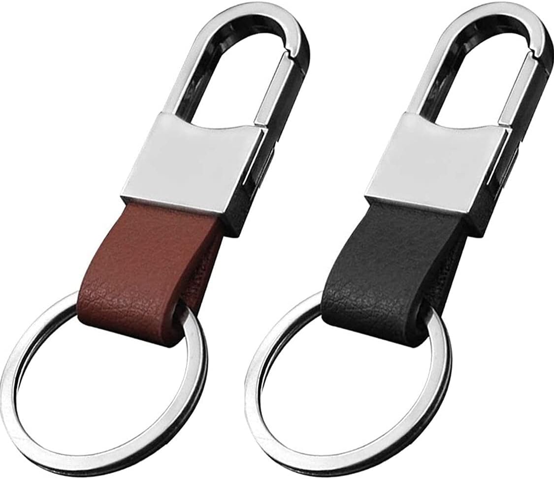 Soft Car Leather Keychain Key Holder Hook Ring Accessories Key Organizer For Men Women(2-PACK)