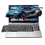 Laptop Windows 11 Mit Tastaturaufkleber Deutsch, Notebook 15.6 Zoll, 4 GB RAM, 128 GB SSD, 512 GB, Support Processor 5305U, 5000mAh Fur Studenten & Büroangestellte im Alltag (1 Jahr Office 365)