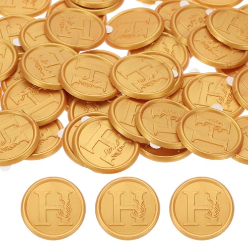 Cachets de cire pour lettres faciles à coller | Lot de 50 sceaux or de fête