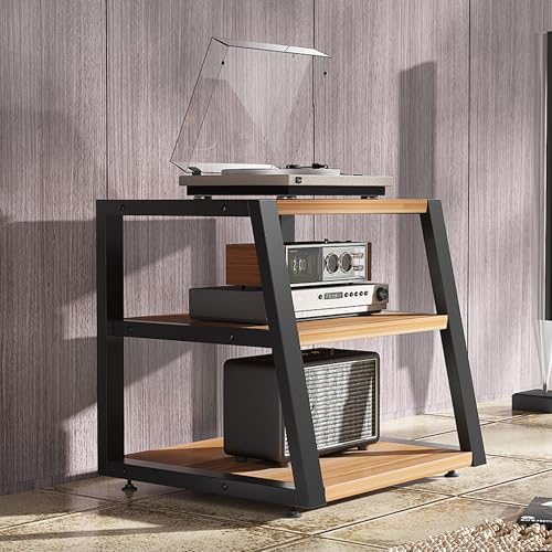 Armadietto per dischi in vinile a più livelli per apparecchiature audio ed elettroniche, elegante e nizer per salotti e studi, perfetto per gli amanti della musica e i collezionisti