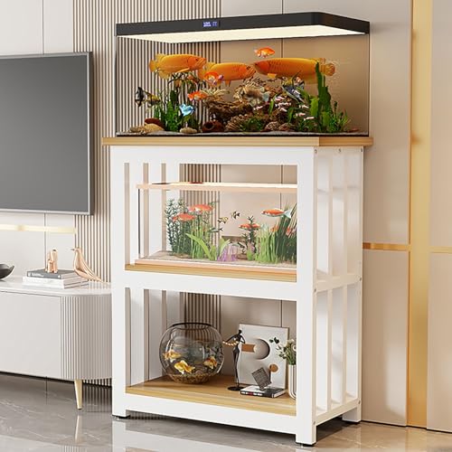 Mueble de acuario de 30,5 cm, 35,6 cm, 40,6 cm, 45,7 cm, 50,8 cm de ancho, estante de almacenamiento de acero multinivel con panel ajustable - Soporte de depósito para reptiles para