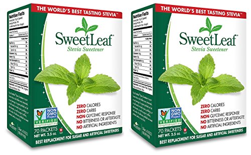 SweetLeaf pACAQI Natural Stevia Sweetener, 70 Count (2 Pack)