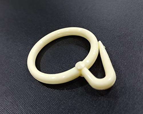Image of ProKart Premium Plastic Curtain Rings Hook for Windows, Doors, Bathrooms and Other Multipurpose Usage - 1.5 Inch Inner Diameter (Off White, 12)
