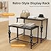 HZOPUTLH Industrial Retail Display Tables, Set of 2 Standing Clothing Shoes Display Rack, Retro Unit Storage Shelves for Clothing Stores Guest Rooms Homes Entrances (Black)