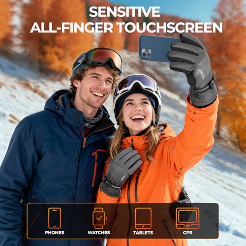 Image of rivmount Winter Waterproof Ski Snow Warm Gloves for Women Men, Windproof Cold Weather Thermal with Touchscreen Fingers, for Running Driving Cycling Hiking Biking Outdoor Sports Daily Work