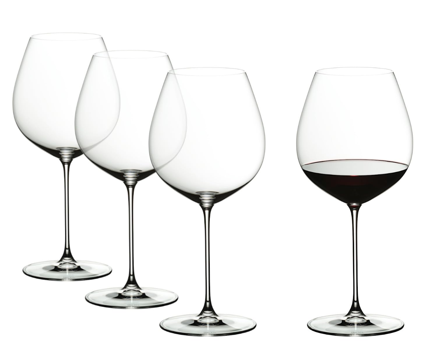 RIEDEL Veritas Old World Pinot Noir Wine Glass, 4 unidades, cristal transparente, fabricado a máquina de primera calidad