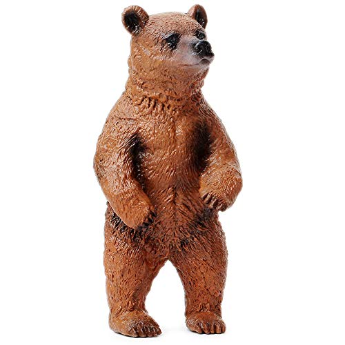 Grizzly Bear Toys Figurines Set, Plastic Forest Animal Bear Family Figures For Nature Science Learning, Realistic Woodland Creature Party Supplies Cake Toppers, Pack Of 3 #TOP3