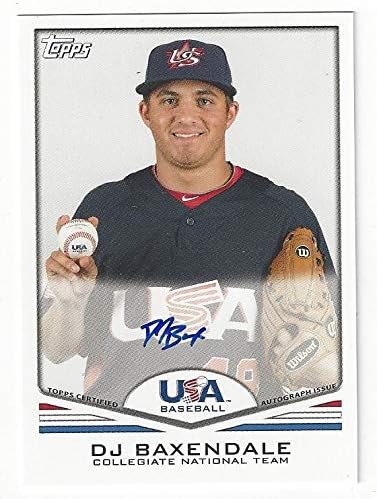 DJ Baxendale Autographed Baseball Card Collegiate National Team - 2011 Topps USA Baseball Card #USA-A2 (Collegiate National Baseball Team - Minnesota Twins) Free Shipping