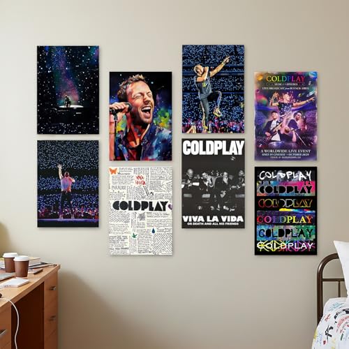 Image of Wallgasm Coldplay Poster Set of 10, 8x12 inch (A4 Size) 300 GSM | Coldplay Aesthetic - Aesthetic - Music Posters - Rockband Poster - Posters, For Living room